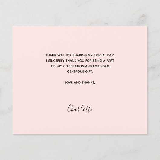 Taufe Mädchen rosa Foto Haushalt danke Ihnen Karte (Rückseite)