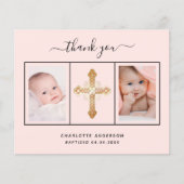 Taufe Mädchen rosa Foto Haushalt danke Ihnen Karte (Vorderseite)