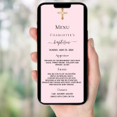 Taufe Mädchen rosa Pastellfarben Menükarte Einladung