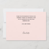 Taufe Mädchen rot Rosa Foto danke Karte (Rückseite)