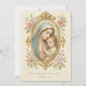 Taufe Maria und Jesus Rosa Rosen Einladung (Rückseite)