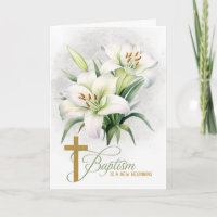 Taufe Mark 16 Bibelschrift Kreuz und Lilien