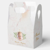 Taufe Marmor Foto Blätter Foliage Botanisch Geschenkschachtel (Geöffnet)