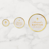 Taufe Marmor-Imitate Gold Foil Cross Elegantes Skr Konfetti (Rückseiten)