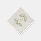 Taufe Marmorfoliage Imitate Gold Foil Calligrafy Serviette (Ecke)