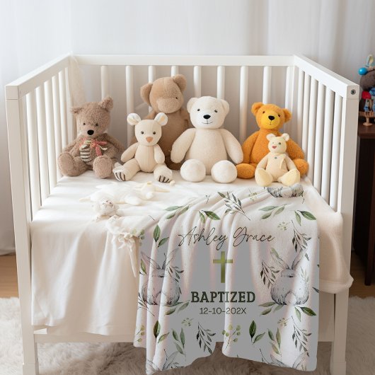 Taufe mit Cross, Bunny Fleece Blanket