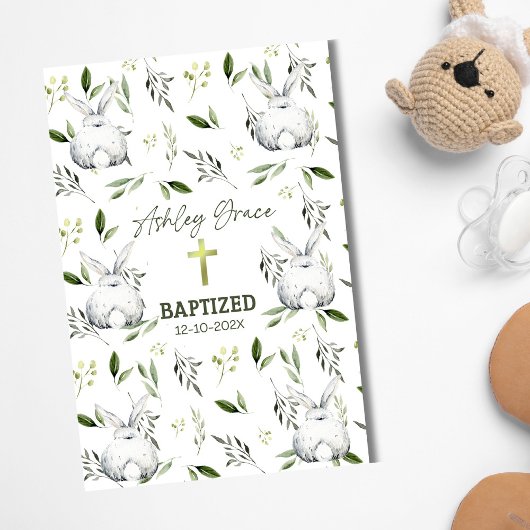 Taufe mit Cross, Bunny Fleece Blanket