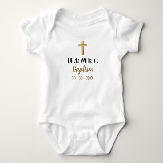 Taufe mit Cross Keepake Baby Bodysuit Strampler (Vorderseite)