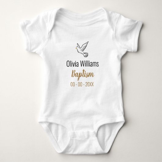 Taufe mit Dove Keepake Baby Bodysuit Baby Strampler (Vorderseite)