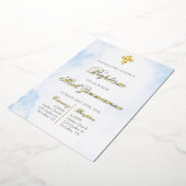 Taufe mit Goldfolie Folieneinladung (Gedreht)