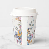 Taufe moderne blaue Aquarell kreuzen elegant Pappbecher (Links)