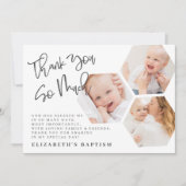 Taufe Moderne Fotos mit einfacher Chic Geometric Dankeskarte (Vorderseite)