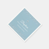 Taufe Moderne Silberherzen Serviette (Ecke)