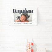 Taufe Modernes, feines, einfaches Foto Vielen Dank Banner (InSitu)