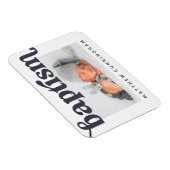 Taufe Modernes, feines, einfaches Foto Vielen Dank Magnet (Rechte Seite)