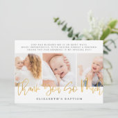 Taufe Modernes Foto Dankeskarte (Stehend Vorderseite)