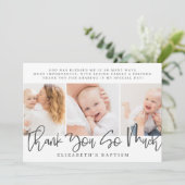 Taufe Modernes Foto Dankeskarte (Stehend Vorderseite)