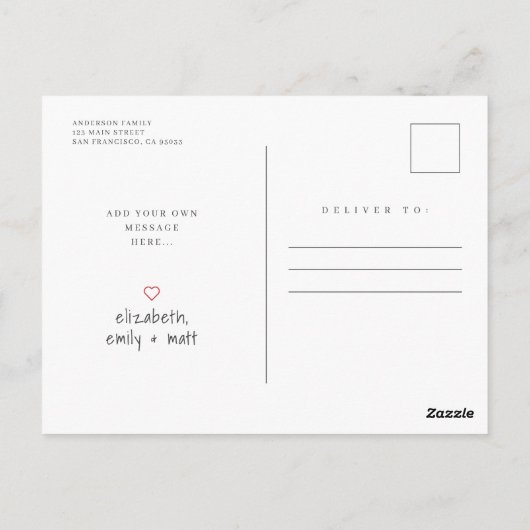 Taufe Modernes Foto Postkarte (Rückseite)