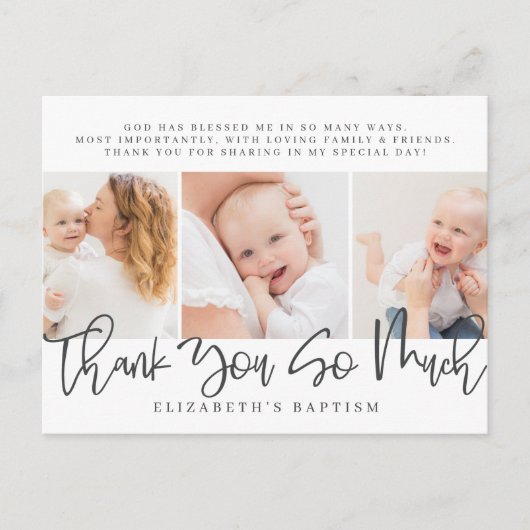 Taufe Modernes Foto Postkarte (Vorderseite)