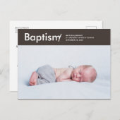 Taufe Modernes und einfaches Foto Postkarte (Vorne/Hinten)