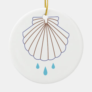 Taufe Muschel Applique Keramik Ornament