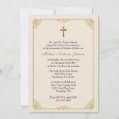 Taufe Mutter Mary Rose Marian Cross Einladung (Vorderseite)