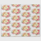 Taufe Name hinzufügen - Kreuz mit Blume Spray Geschenkpapier (Flach)