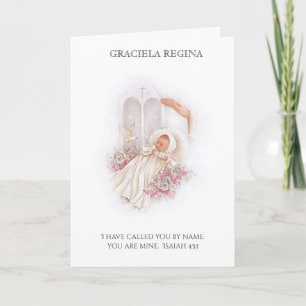 Taufe Namensweihe Schrift Baby Mädchen Rosen Karte