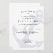 Taufe Nautical Anchor Blue Boy Einladung (Vorne/Hinten)