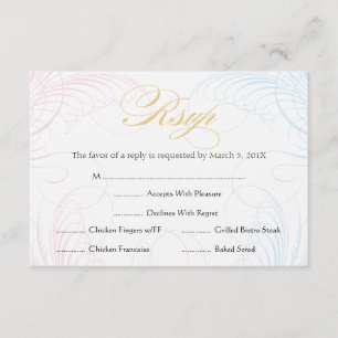 Taufe oder Erste Kommunion UAWG   Blau und Rosa RSVP Karte