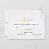 Taufe oder Erste Kommunion UAWG | Blau und Rosa RSVP Karte (Vorderseite)