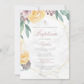 Taufe oder Weihnachten Geometrisches rosa Chic Einladung (Vorderseite)