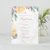 Taufe oder Weihnachten Geometrisches rosa Chic Einladung (Stehend Vorderseite)