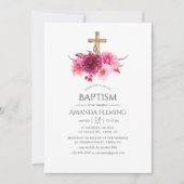 Taufe oder Weihnachtsfeier für Burgund und Blüte Einladung (Vorderseite)