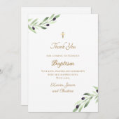 Taufe Olivenzweig danke Ihnen Karte (Vorne/Hinten)