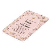 Taufe Pampas Blume Rose Gold Rosa Einladung Magnet (Linke Seite)