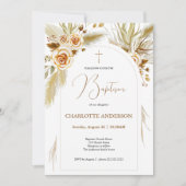 Taufe Pampas Gras Aquarell boho elegant Einladung (Vorderseite)