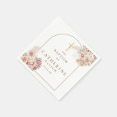 Taufe Pampasgras Blumen Serviette (Ecke)