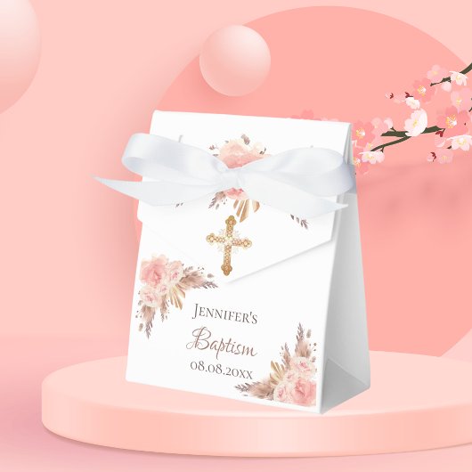 Taufe Pampasgras rot Rosa Rose Gold Geschenkschachtel