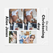 Taufe Personalisiert 4 FotoCollage Fleecedecke (Vorderseite (Horizontal))