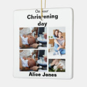 Taufe Personalisiert 4 FotoCollage Keramikornament (Links)