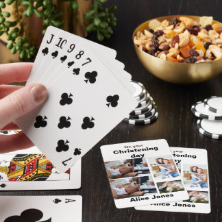 Taufe Personalisiert 4 FotoCollage Spielkarten