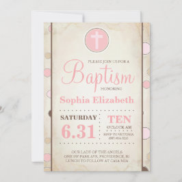 Taufe Pink Polka Dot Invite - Baby Girl Einladung