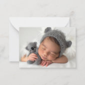 Taufe Pink Watercolor Floral Girl Danke, C Mitteilungskarte (Rückseite)