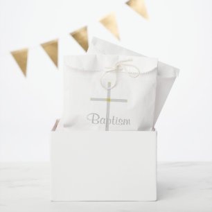 Taufe-quere weiße Bevorzugungs-Taschen Geschenktütchen