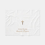 Taufe-Quergoldkruzifix-Filetarbeit Fleecedecke (Vorderseite (Horizontal))