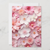 Taufe Rosa Blume Mädchen Einladung (Rückseite)