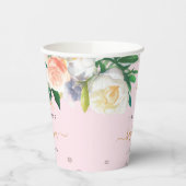 Taufe Rosa Blume Mädchen Pappbecher (Links)