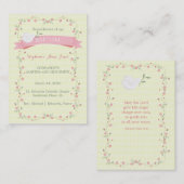 Taufe Rosa Blumenkranz Visitenkarte (Vorne/Hinten)