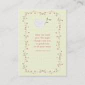 Taufe Rosa Blumenkranz Visitenkarte (Rückseite)